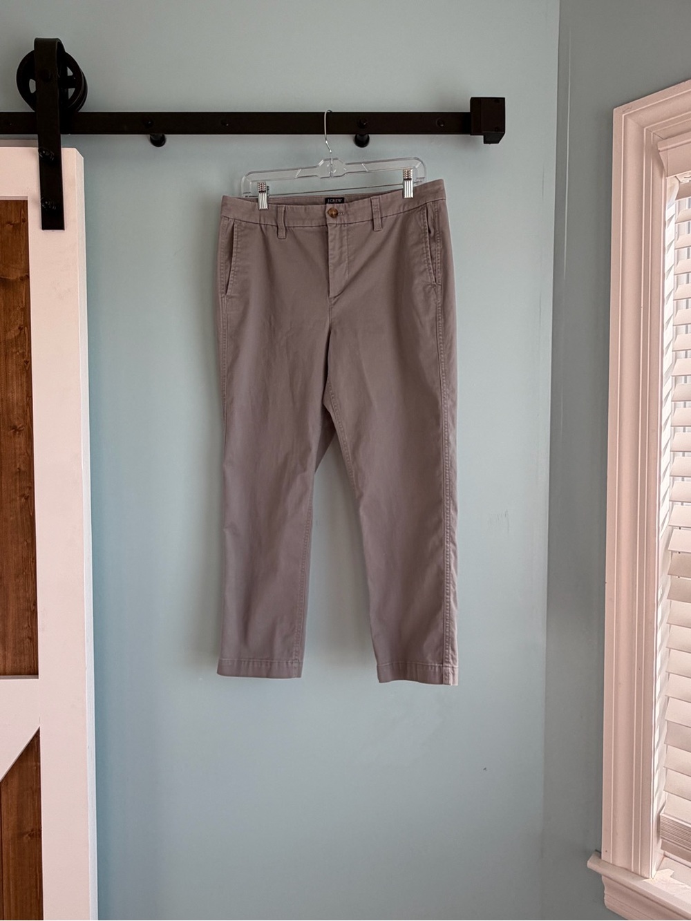 J.Crew High Rise Girlfriend Chino Pants Women’s 12P Petite Gray Stretch